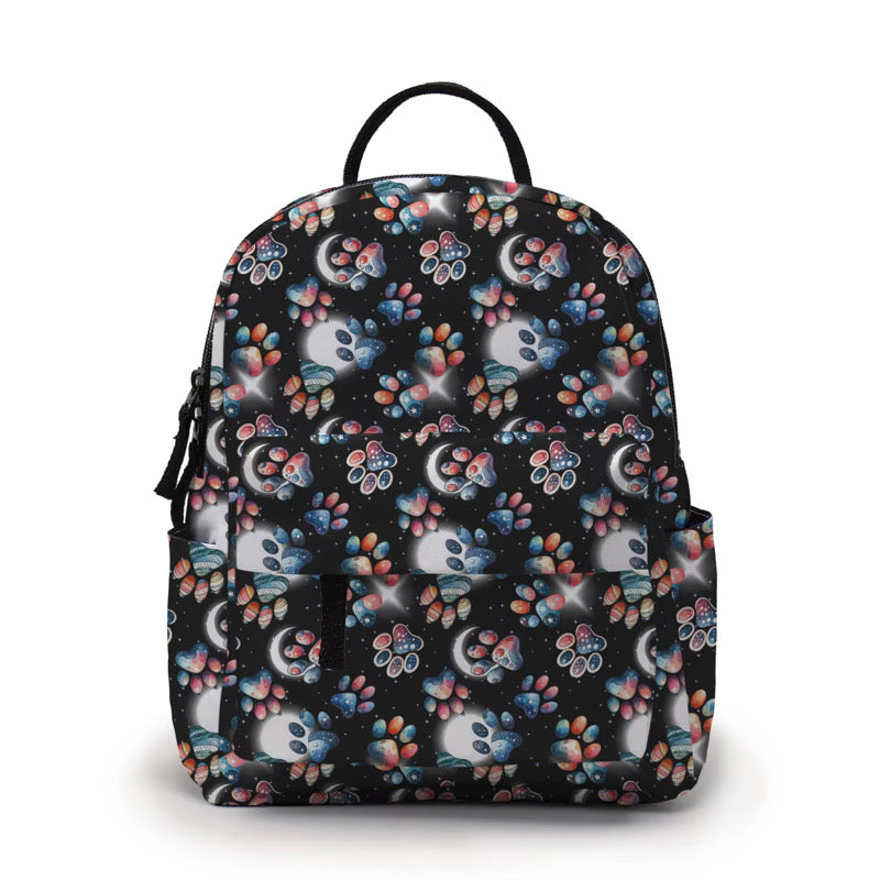Mini Backpack - Dog Paw Galaxy Moon