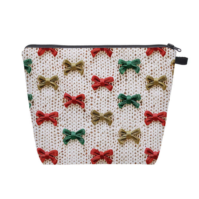 Pouch XL - Christmas Knit Bow