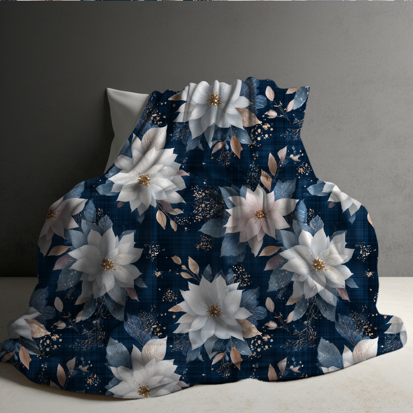 Blanket Christmas #15 - Blue & White Floral - PREORDER