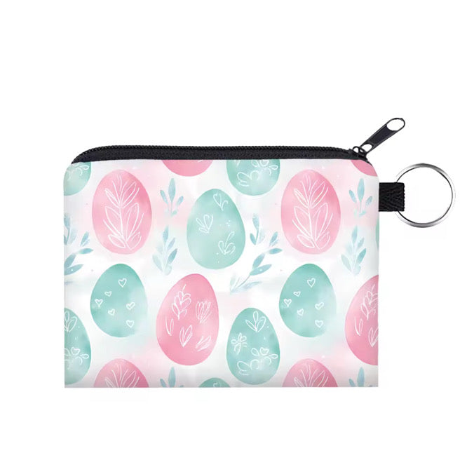 Mini Pouch - Easter - Eggs Pink Mint