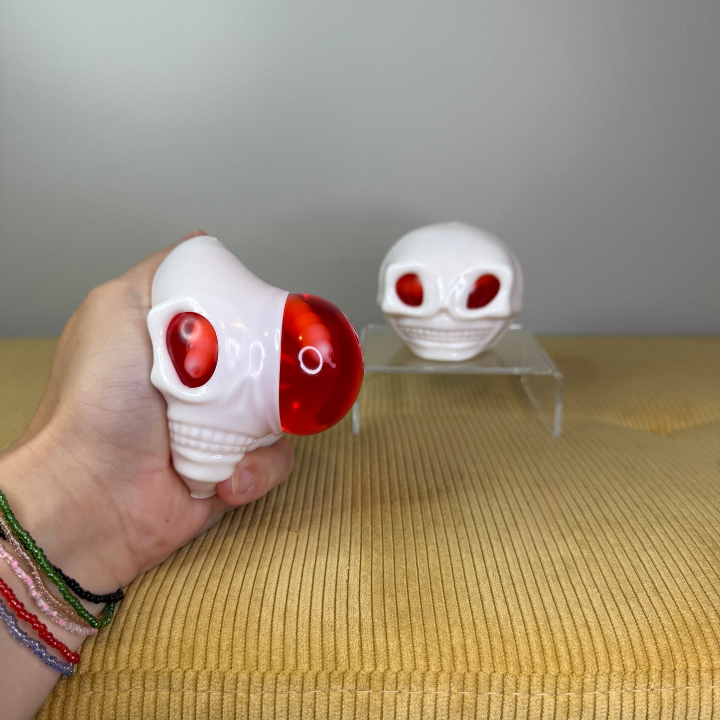 Squishy Toy - Halloween - Skull Head + Worms
