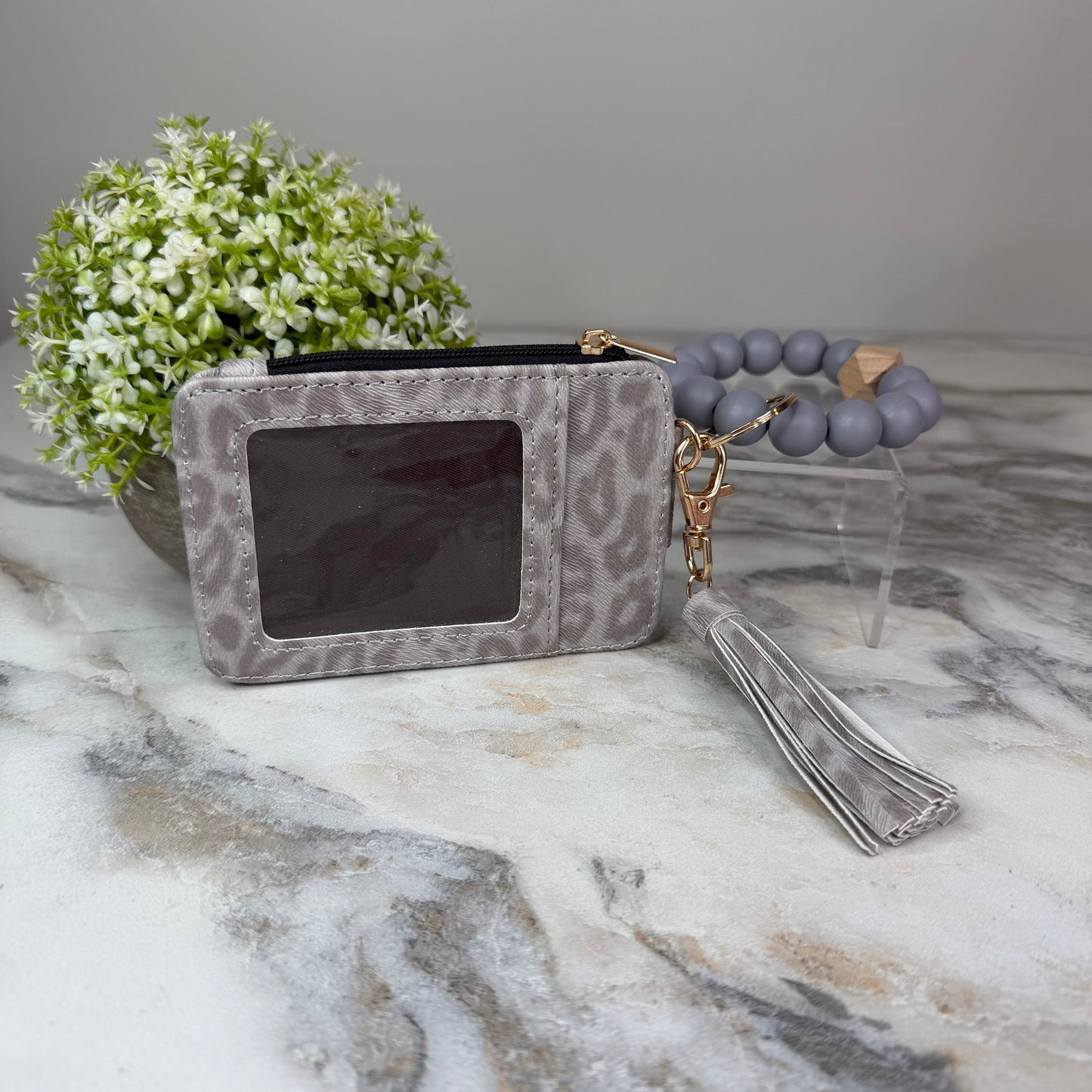 Bracelet Keychain & Card Holder Wallet - Animal Print