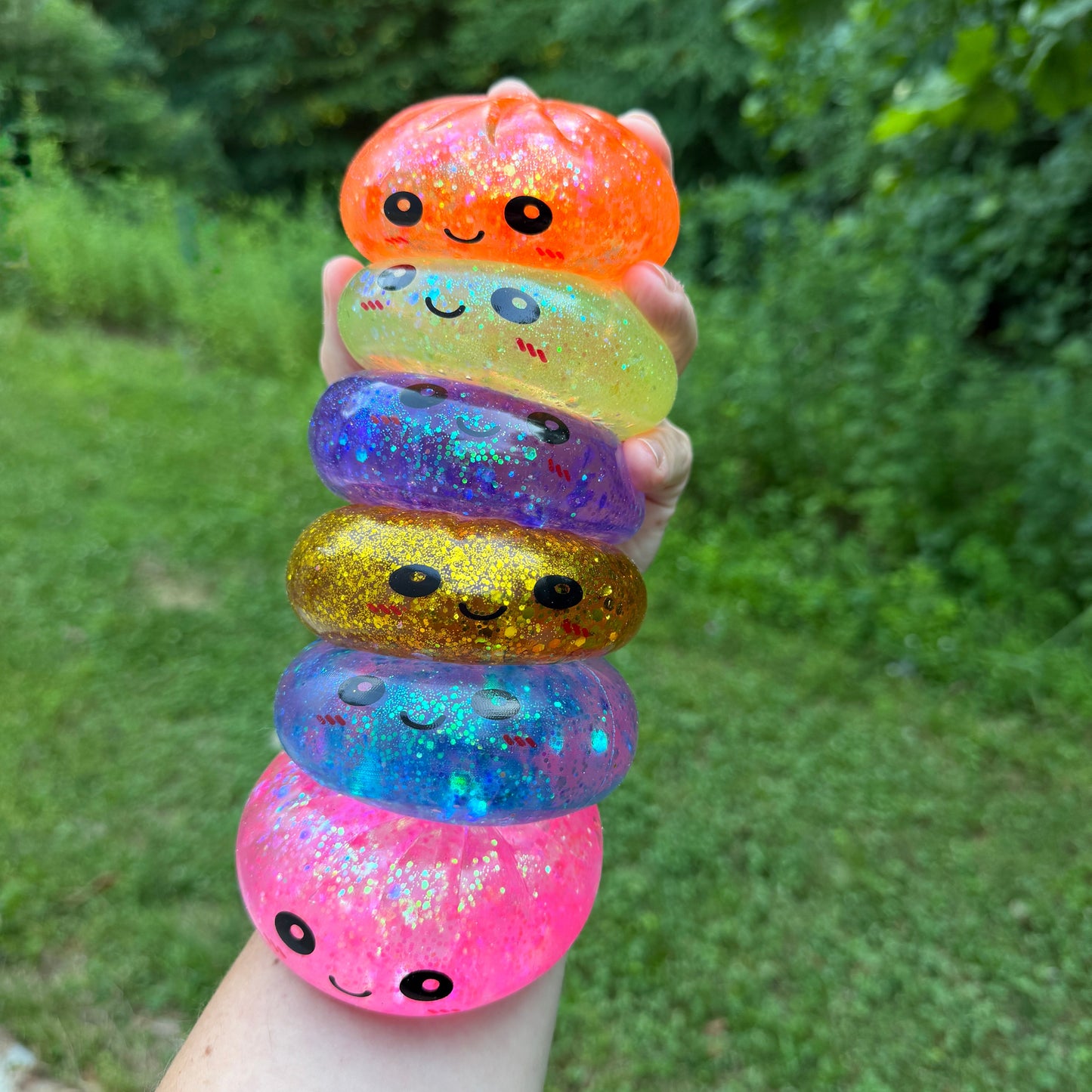 Squishy Toy - Viral Dumpling, Slow Rise Glitter - Green