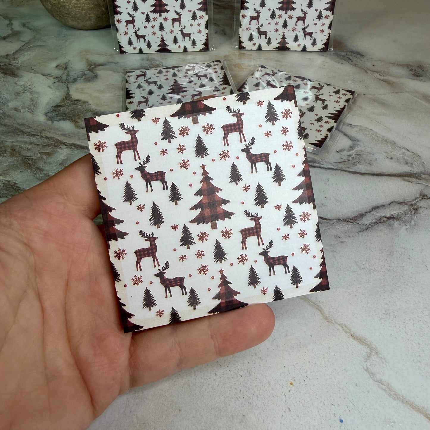 The Sticky Note Collection - Christmas Plaid Reindeer Tree