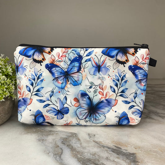 Pouch - Butterfly Blue Leaves