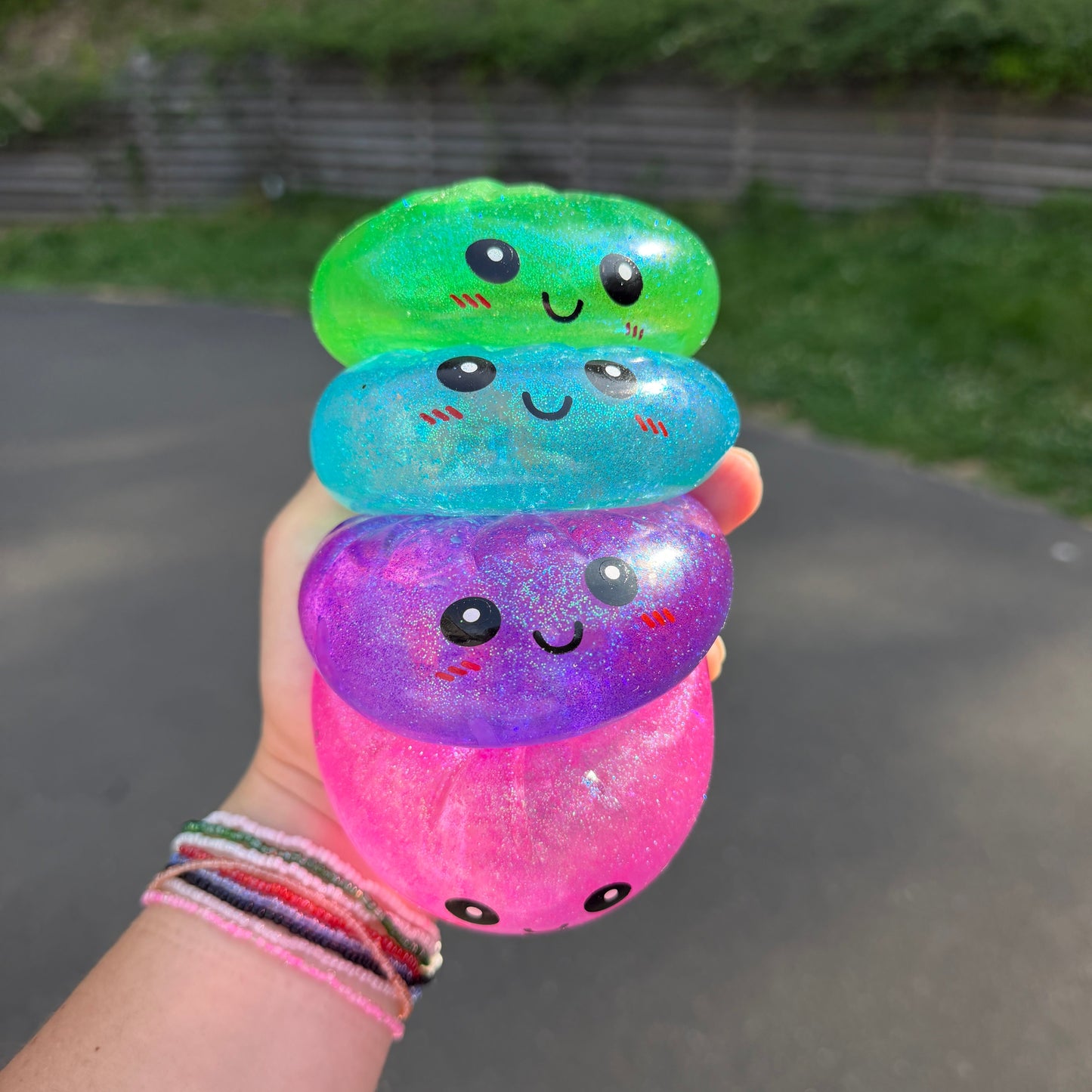 Squishy Toy - Viral Dumpling, Slow Rise Glitter - Purple