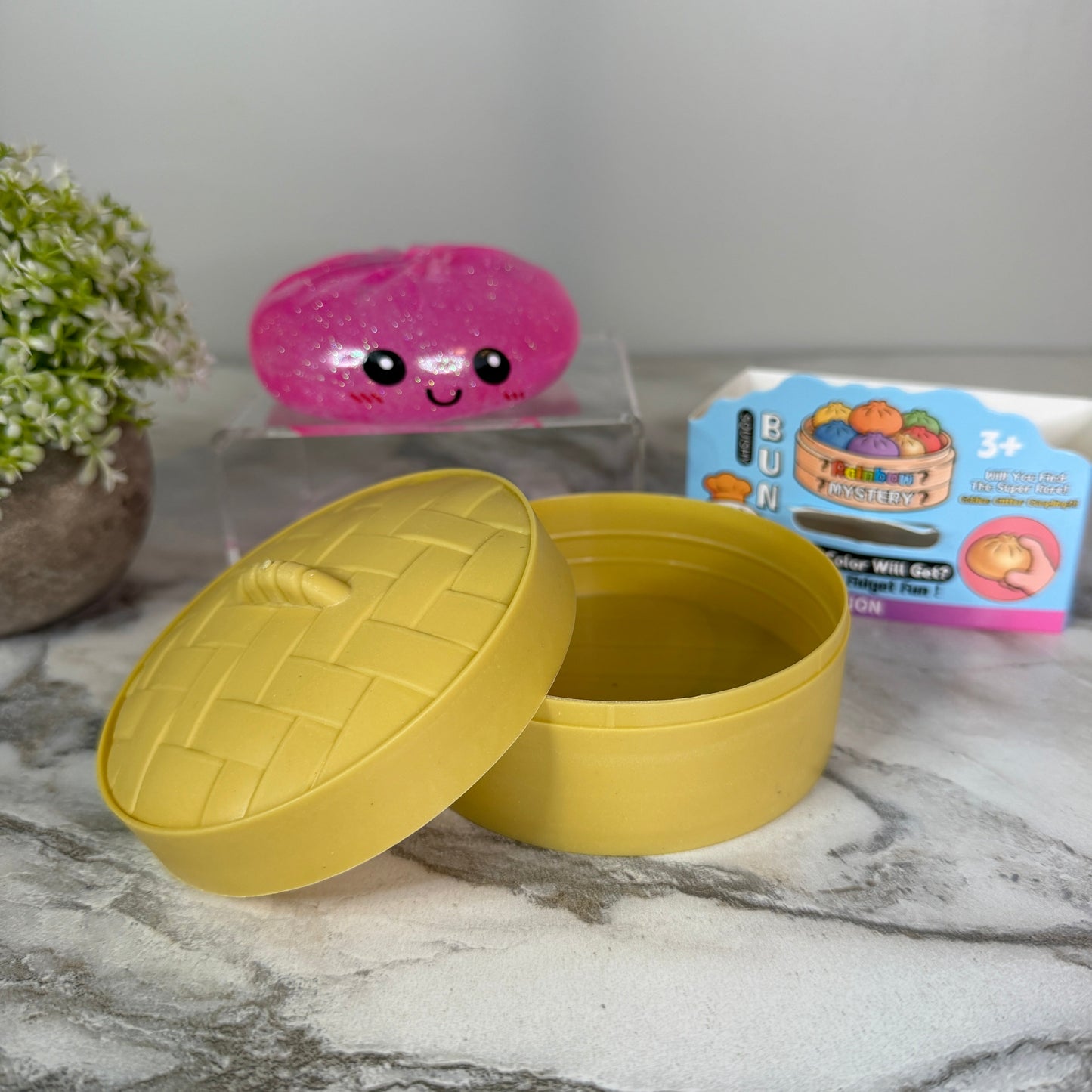 Squishy Toy - Viral Dumpling, Slow Rise Glitter - Pink