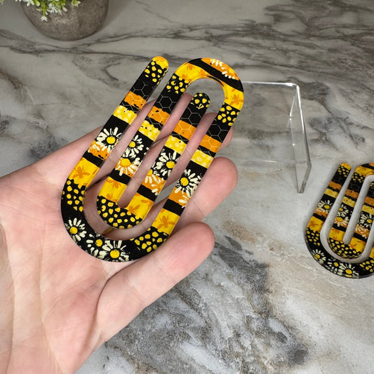 Jumbo Paperclip - Black & Yellow Daisy