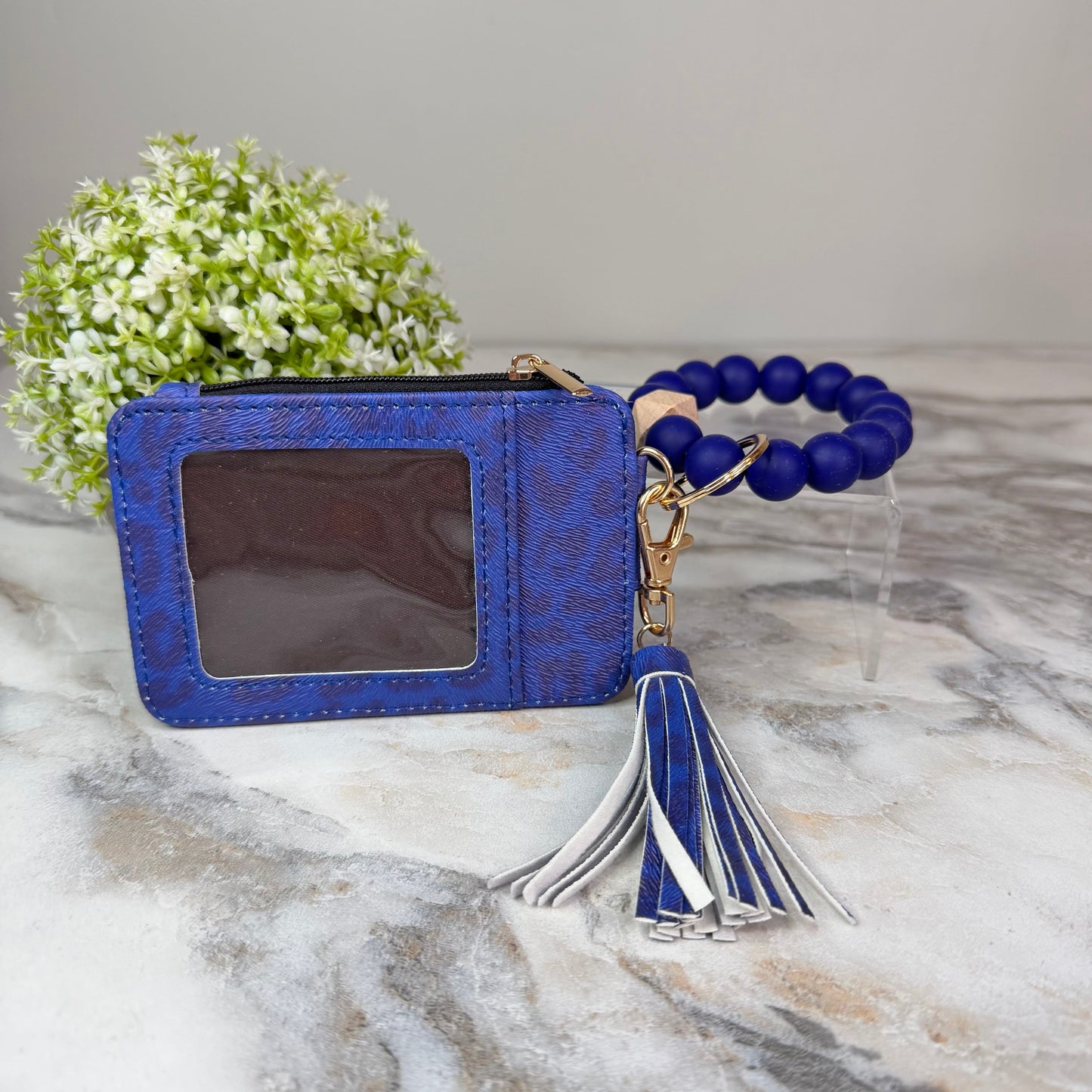 Bracelet Keychain & Card Holder Wallet - Animal Print