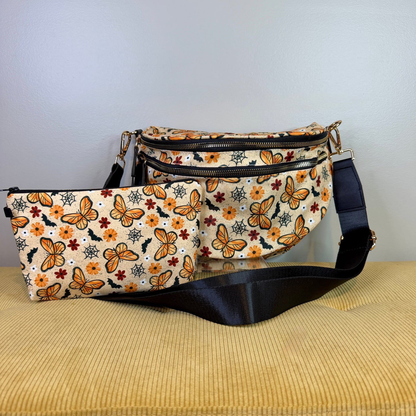 Bundled Set - Roni & Pouch - Halloween Fall Spiderweb Butterfly
