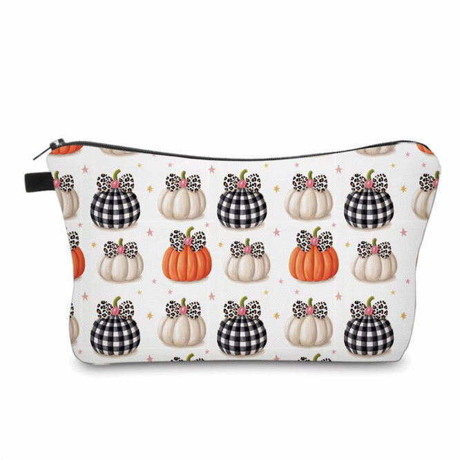 Pouch - Halloween Fall - Bow Plaid Pumpkins