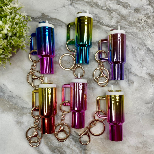 Keychain - Tumbler Lip Balm - Metallic Mix