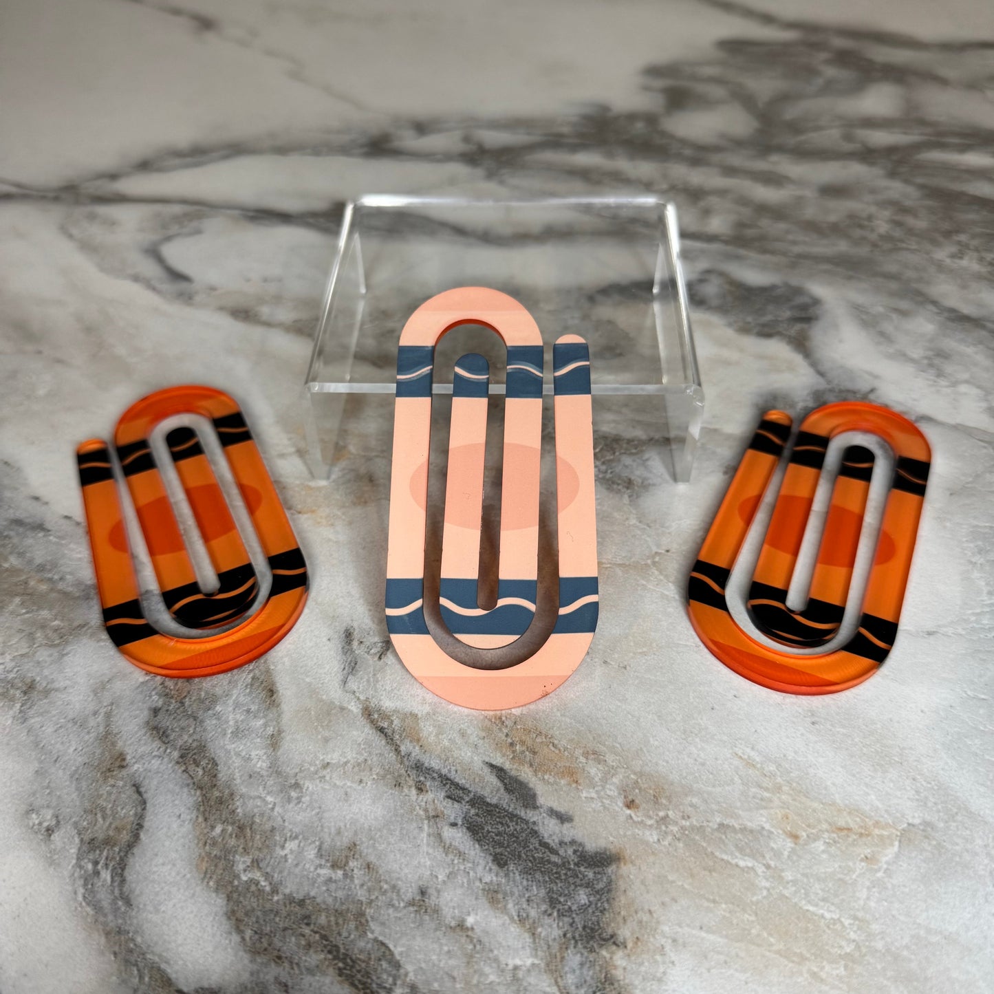 Jumbo Paperclip - Orange Crayon