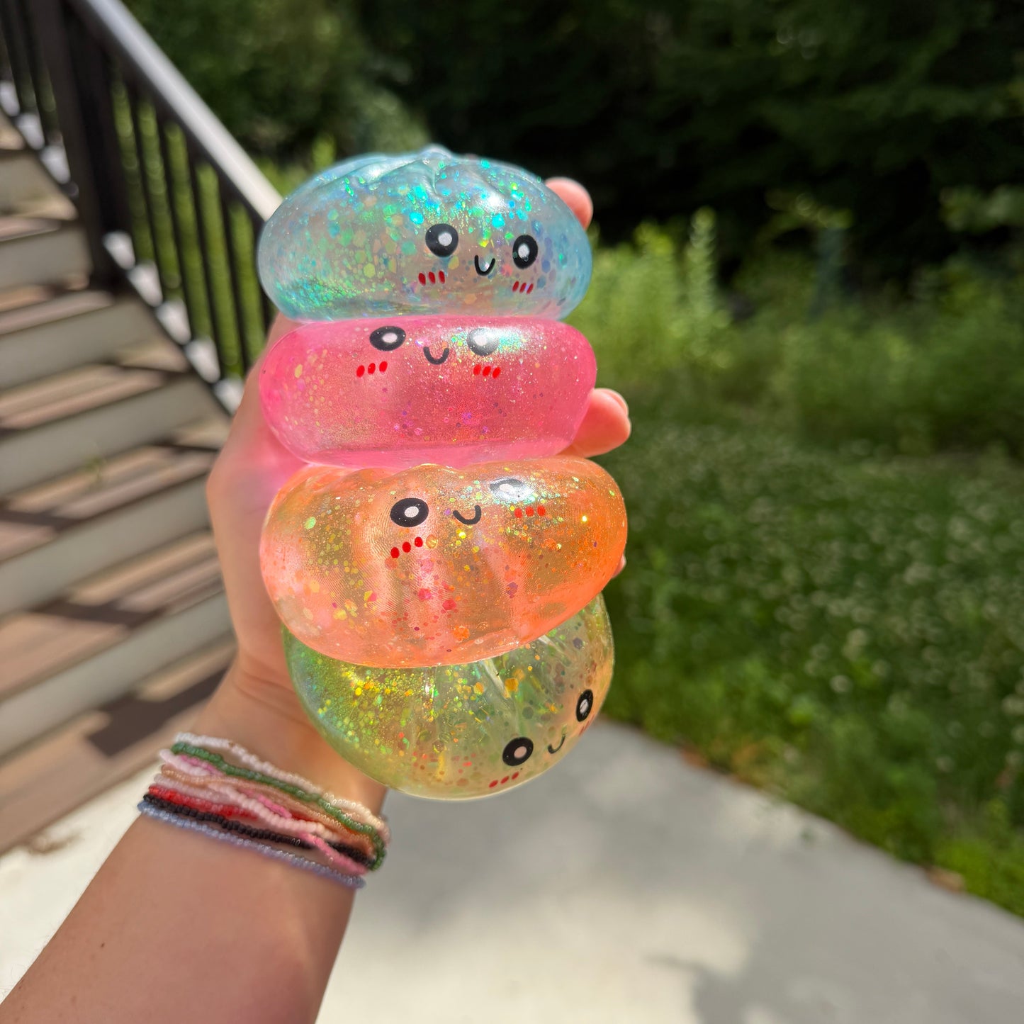Squishy Toy - Viral Dumpling, Slow Rise Glitter #2 - Green