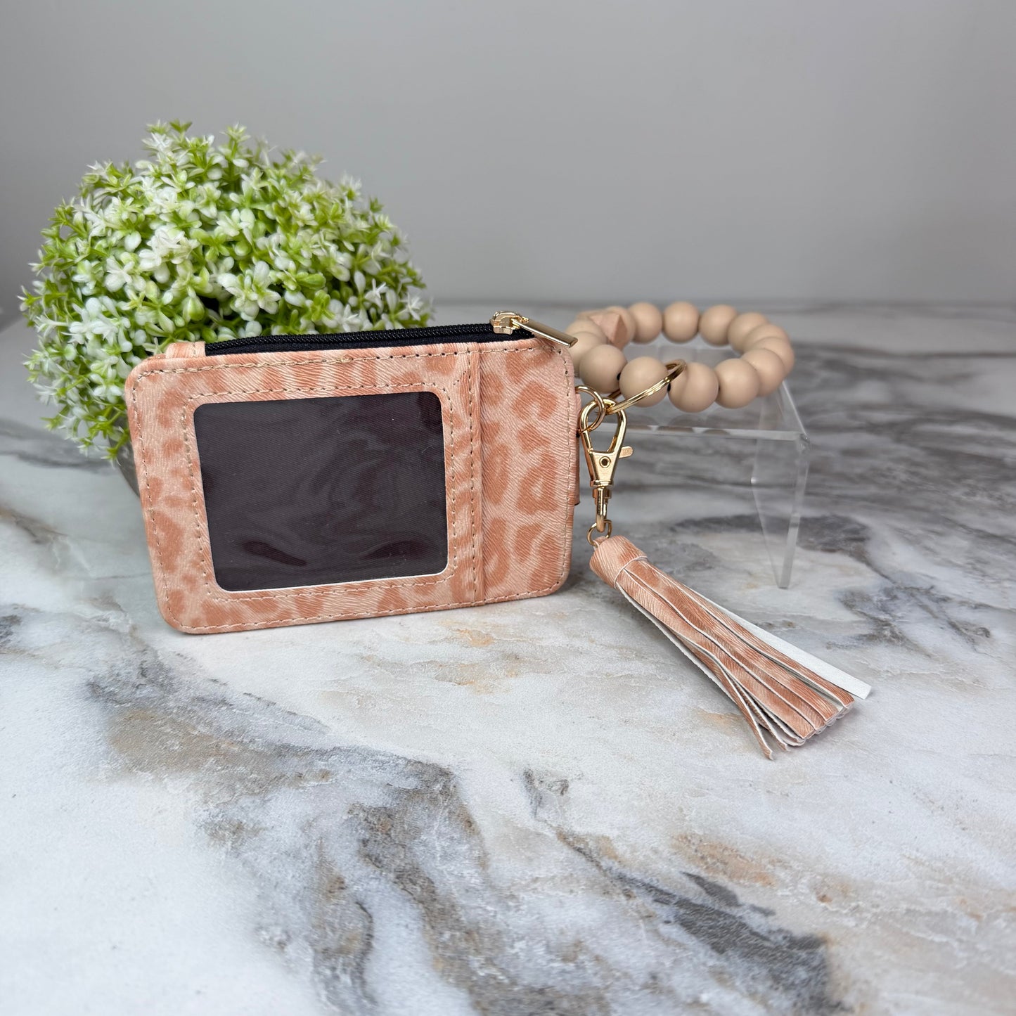 Bracelet Keychain & Card Holder Wallet - Animal Print