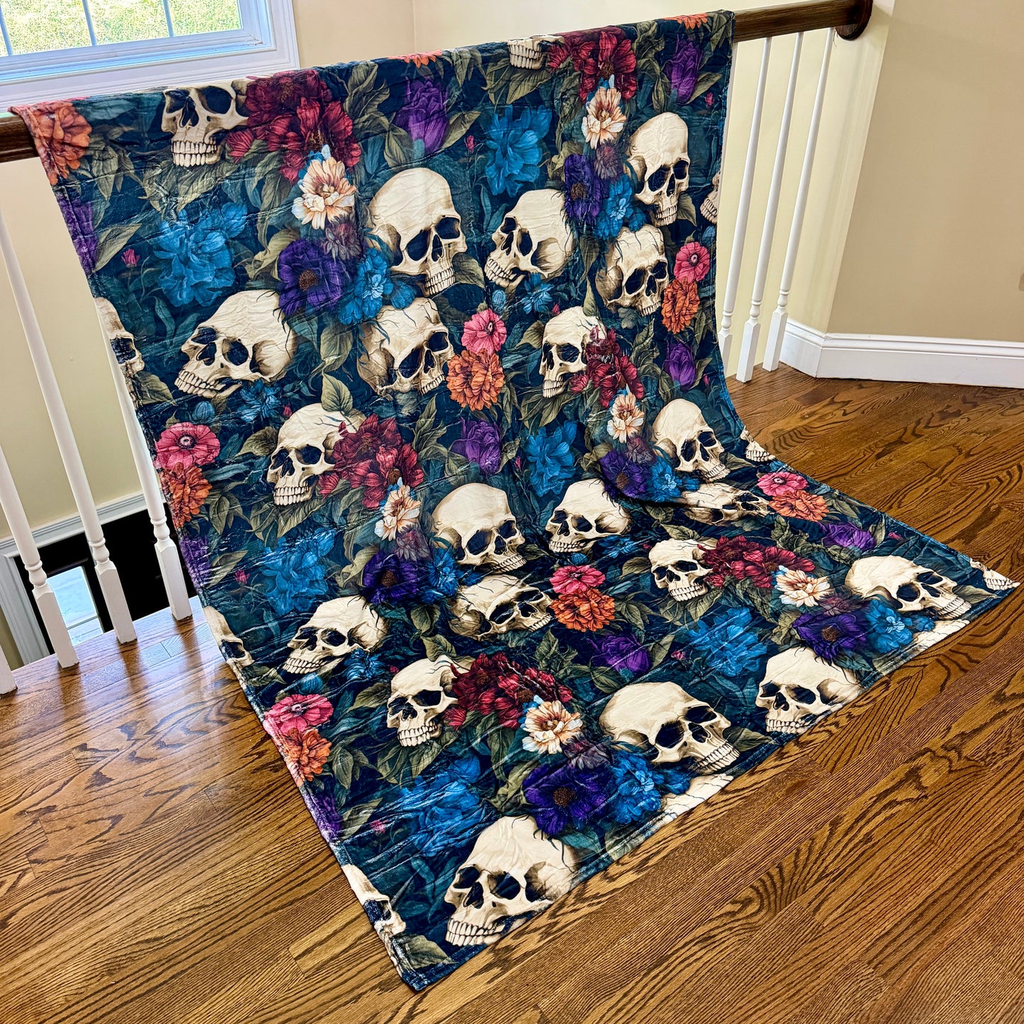 Blanket Halloween #9 - Floral Skull
