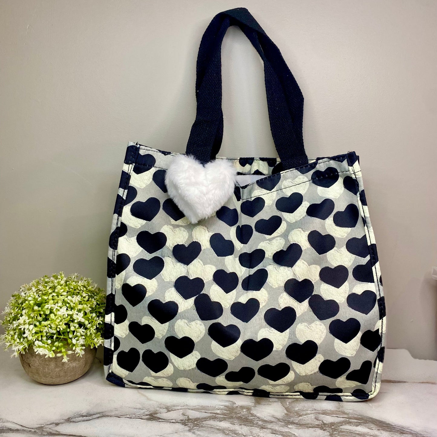 Tote Bag - Heart Black + Grey