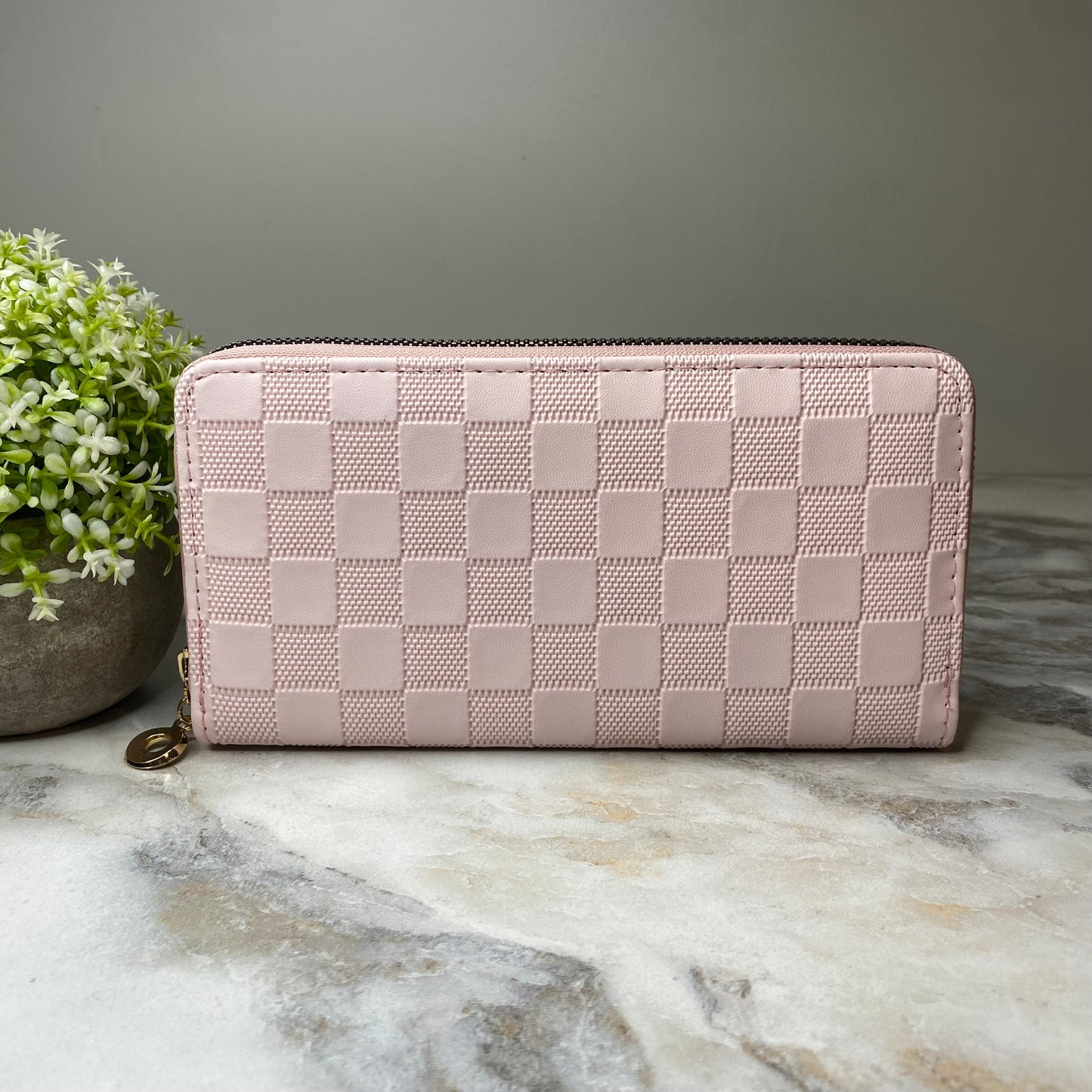 Wallet - Faux Leather - Checkered