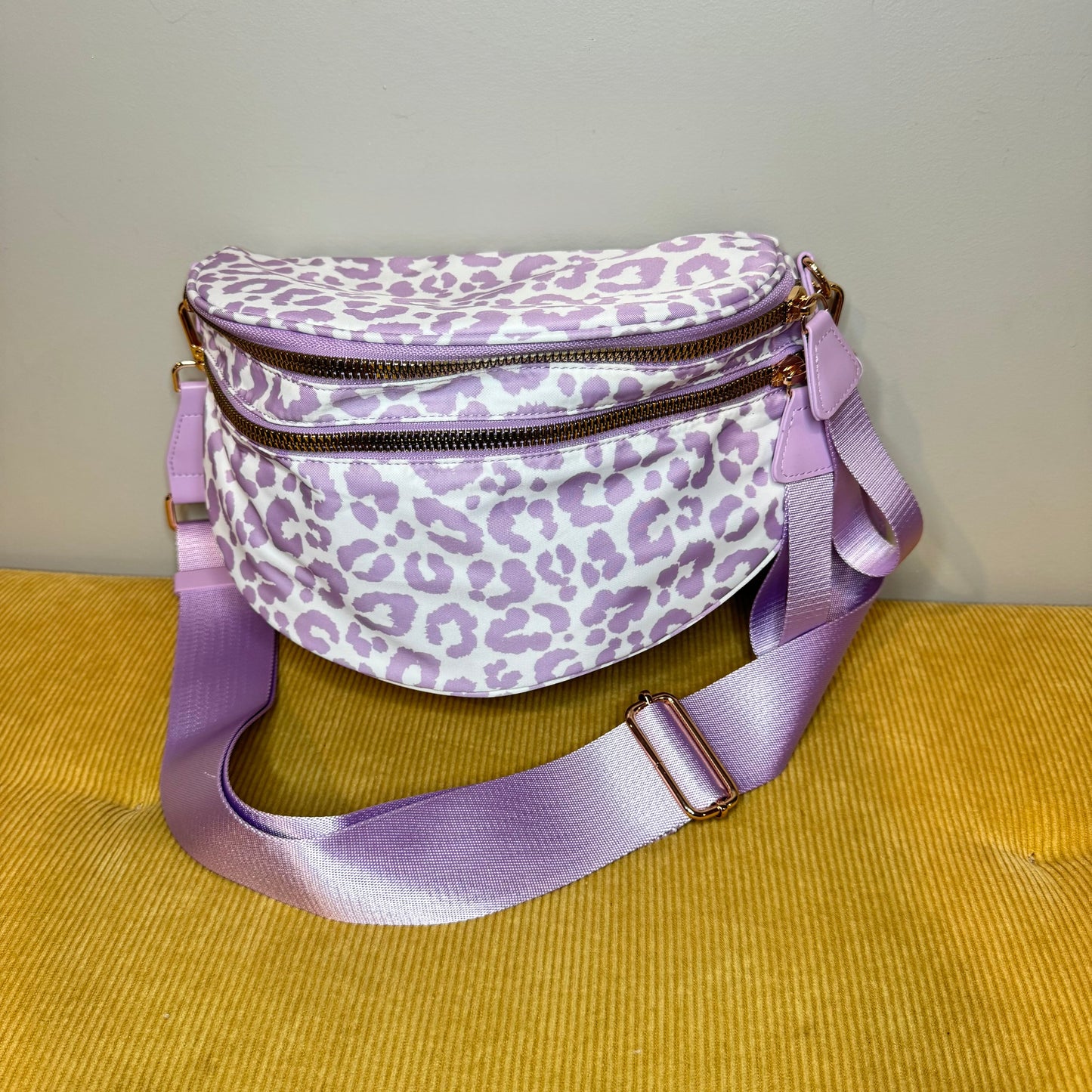 The Roni Nylon Crossbody - Animal Print Light Purple