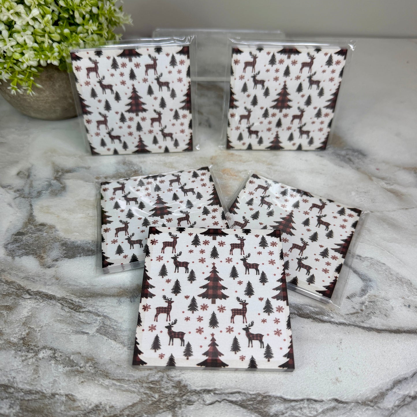 The Sticky Note Collection - Christmas Plaid Reindeer Tree