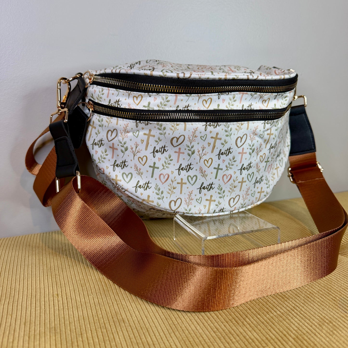 The Roni Nylon Crossbody - Religious Faith Hearts