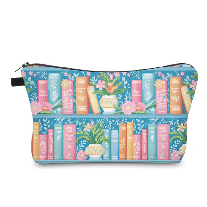 Pouch - Book Floral Pastels on Blue