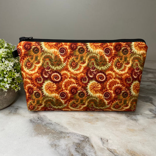 Pouch - Orange Green Red Swirl Tie Dye