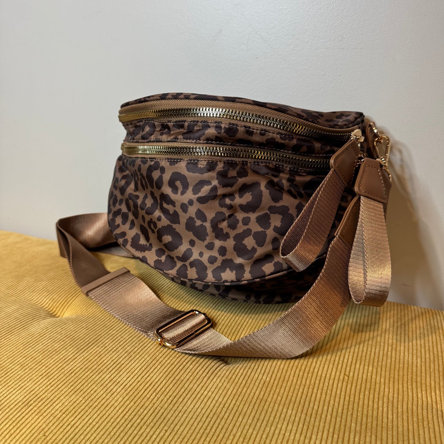 The Roni Nylon Crossbody - Animal Print Chocolate - PREORDER