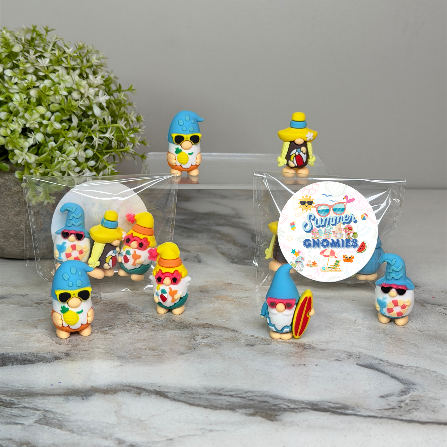 Gnome Figurines  - Summer Assortment (3 pack) - Summer Sticker