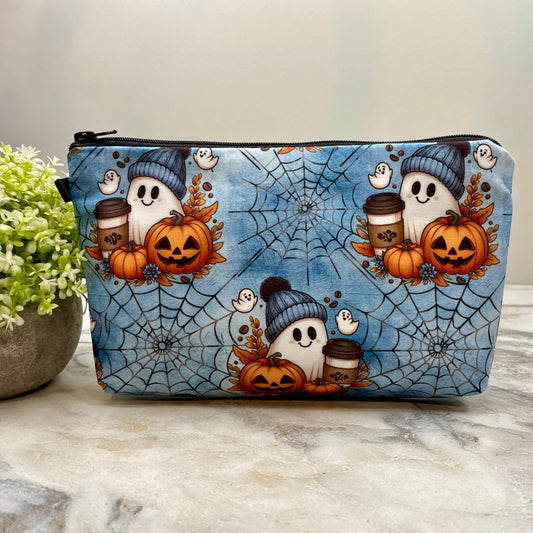 Pouch - Halloween Fall - Pumpkin Ghost Coffee