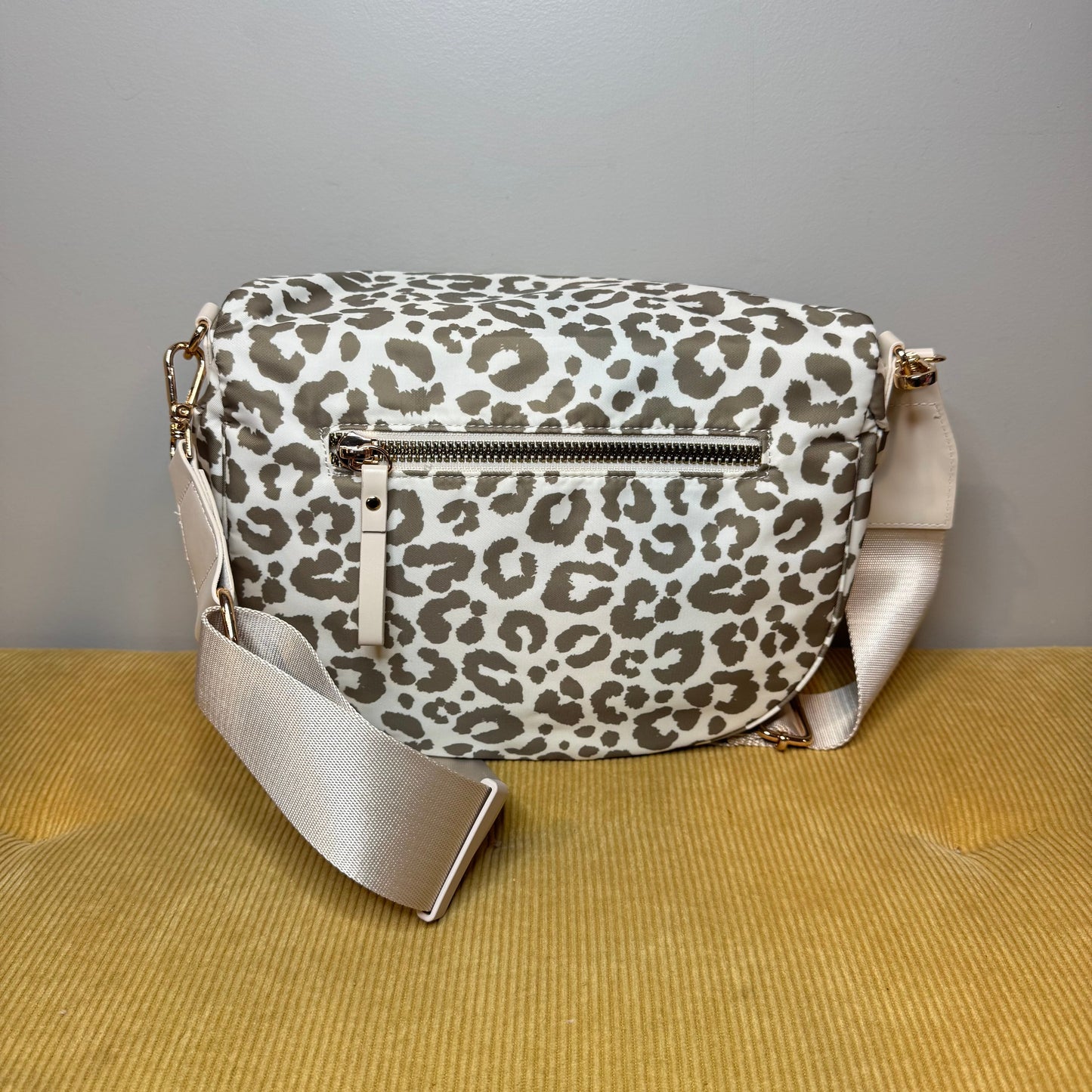 The Roni Nylon Crossbody - Animal Print Beige