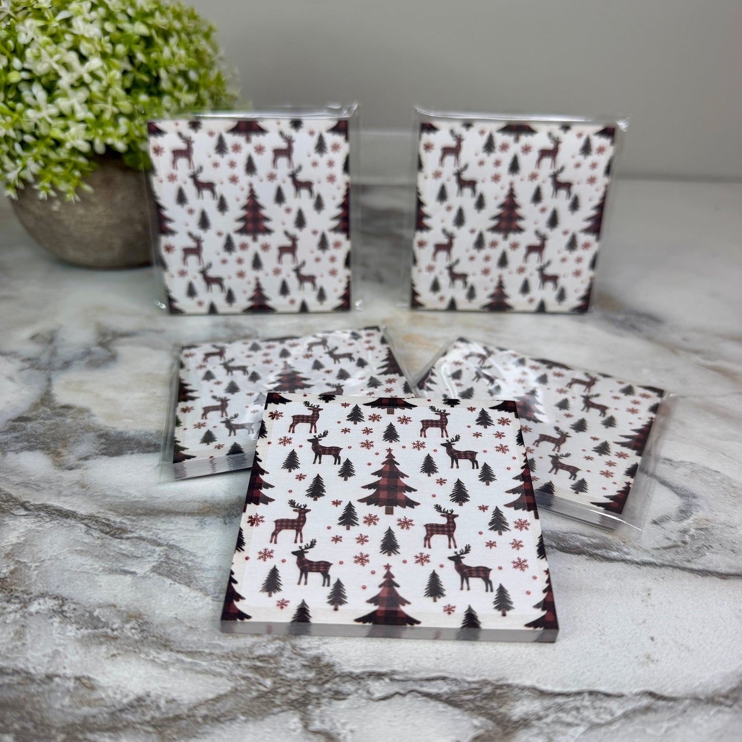 The Sticky Note Collection - Christmas Plaid Reindeer Tree