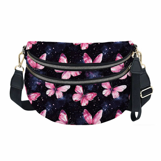 The Roni Nylon Crossbody - Butterfly Pink Galaxy