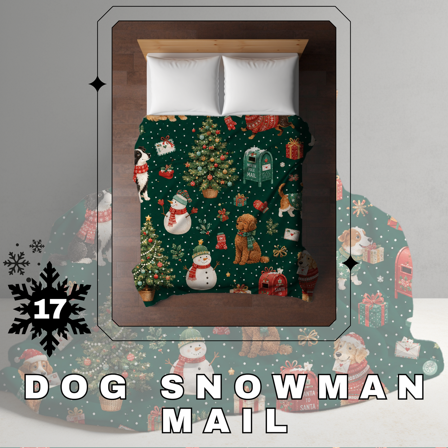 Blanket Christmas #17 - Dog Snowman Mail - PREORDER