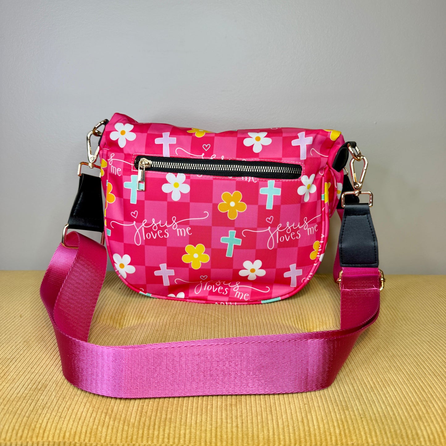 The Roni Nylon Crossbody - Religious Jesus Loves Me