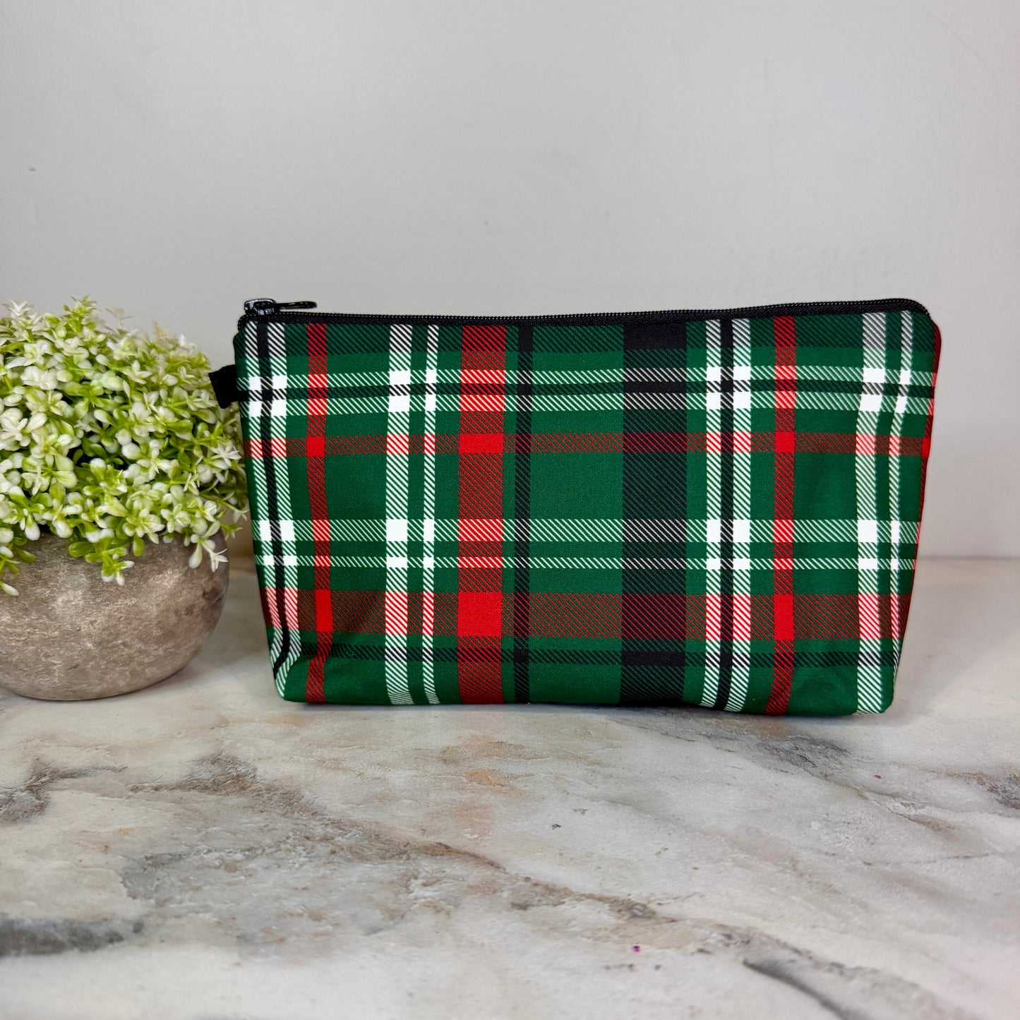 Pouch - Christmas Winter - Green Plaid