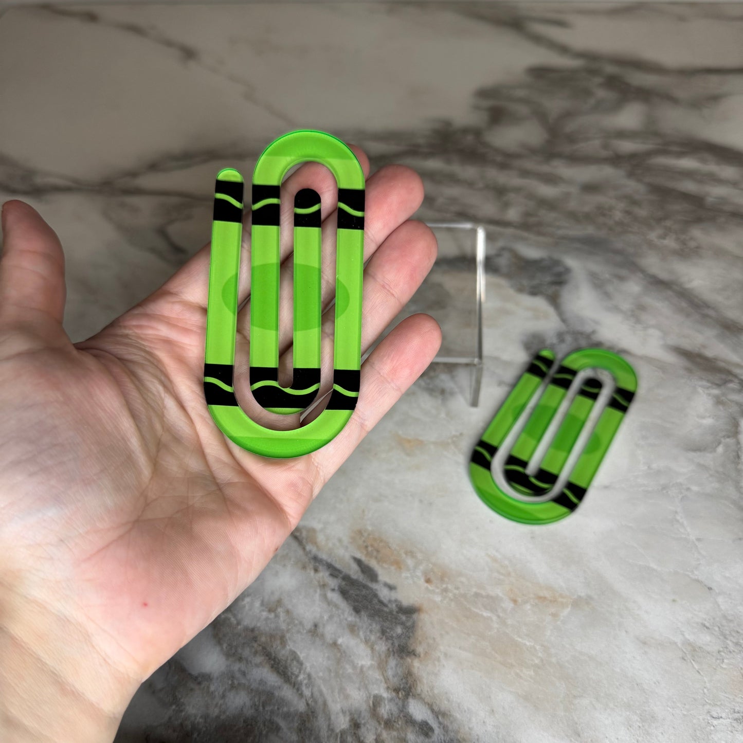 Jumbo Paperclip - Green Crayon