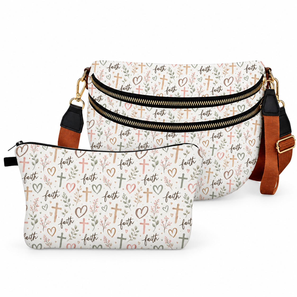 Bundled Set - Roni & Pouch - Religious Faith Hearts