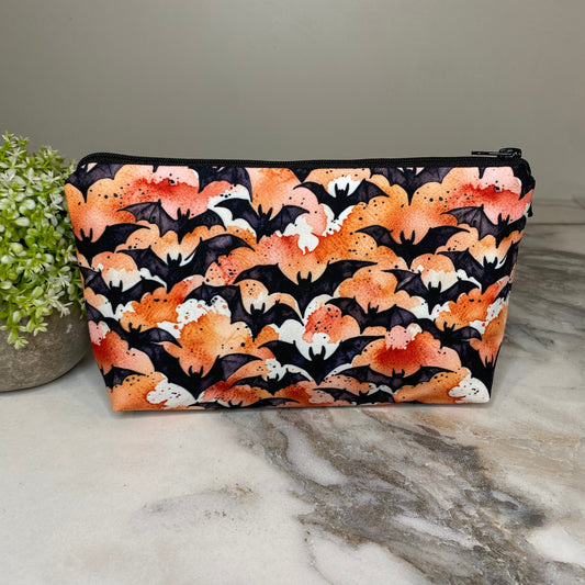 Pouch - Halloween Fall - Bats Black Orange