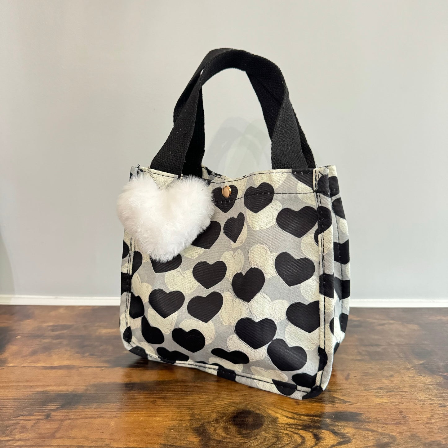 Tote Bag - Heart Black + Grey