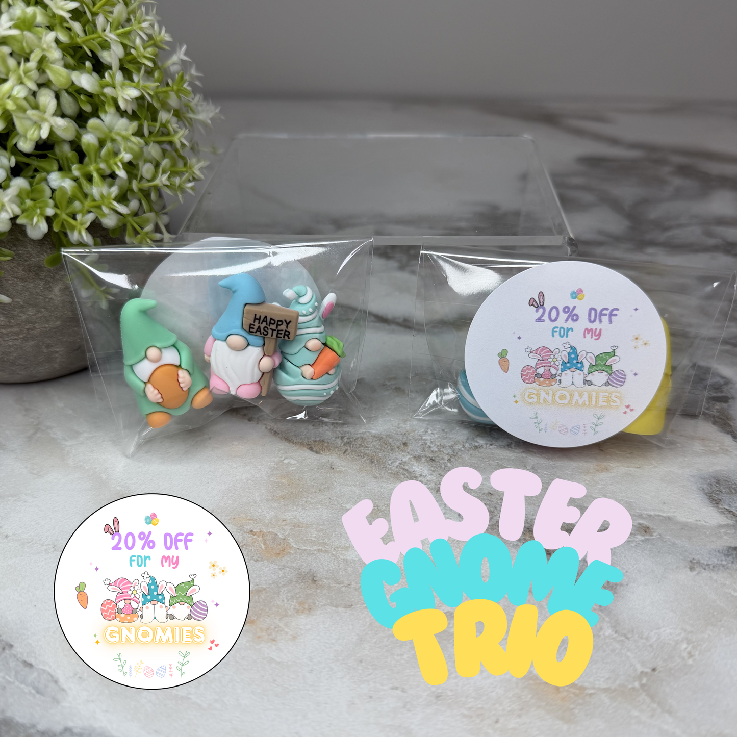 Gnome Figurines  - Easter Assortment (3 pack) - 20% off Sticker