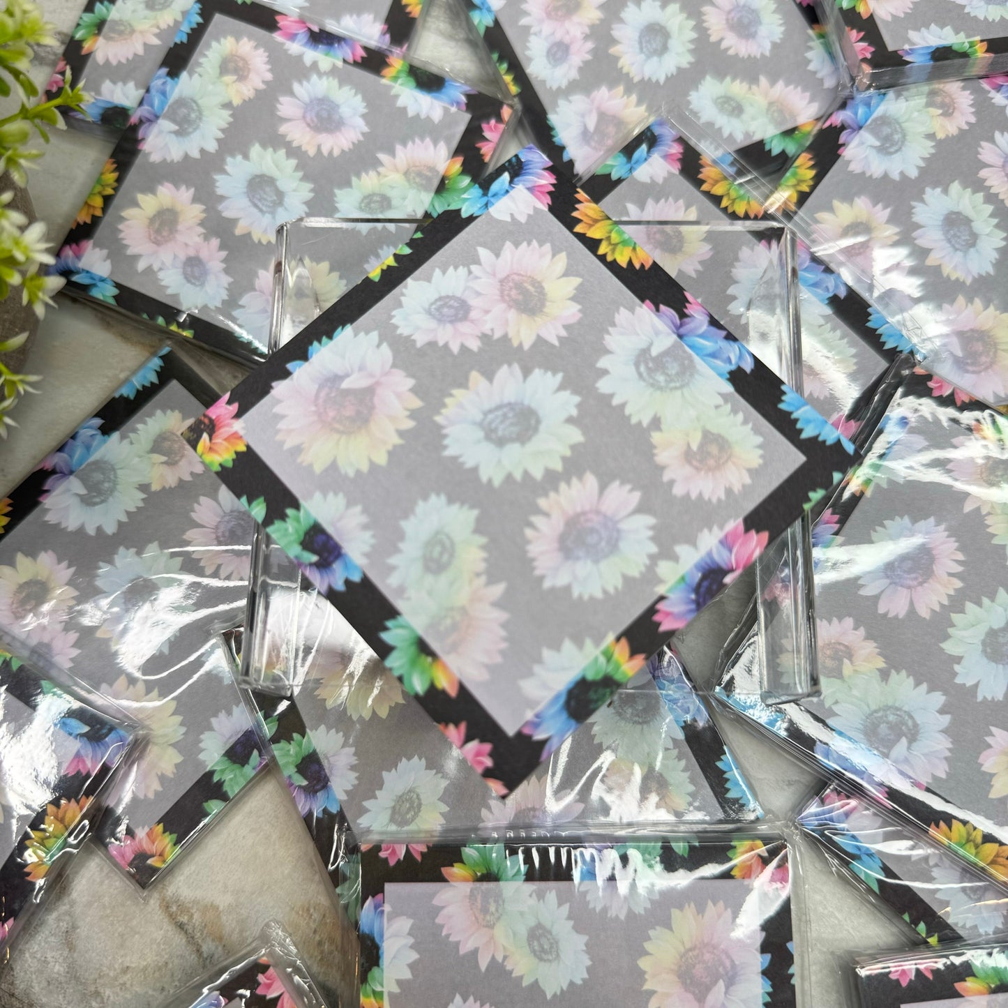 Mini Backpack, Pouch, & Mini Pouch Bundled Set - Rainbow Sunflower