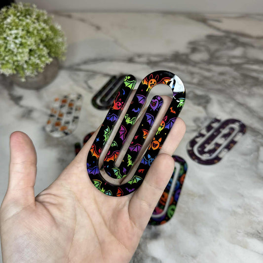 Jumbo Paperclip - Rainbow Bat Halloween