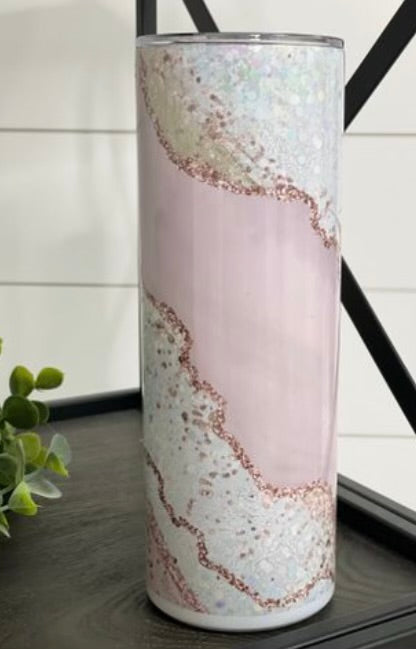 Pink Sparkle Geode Tumbler