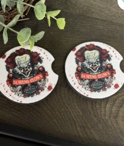 It Dancing Clown Neoprene Car Coasters